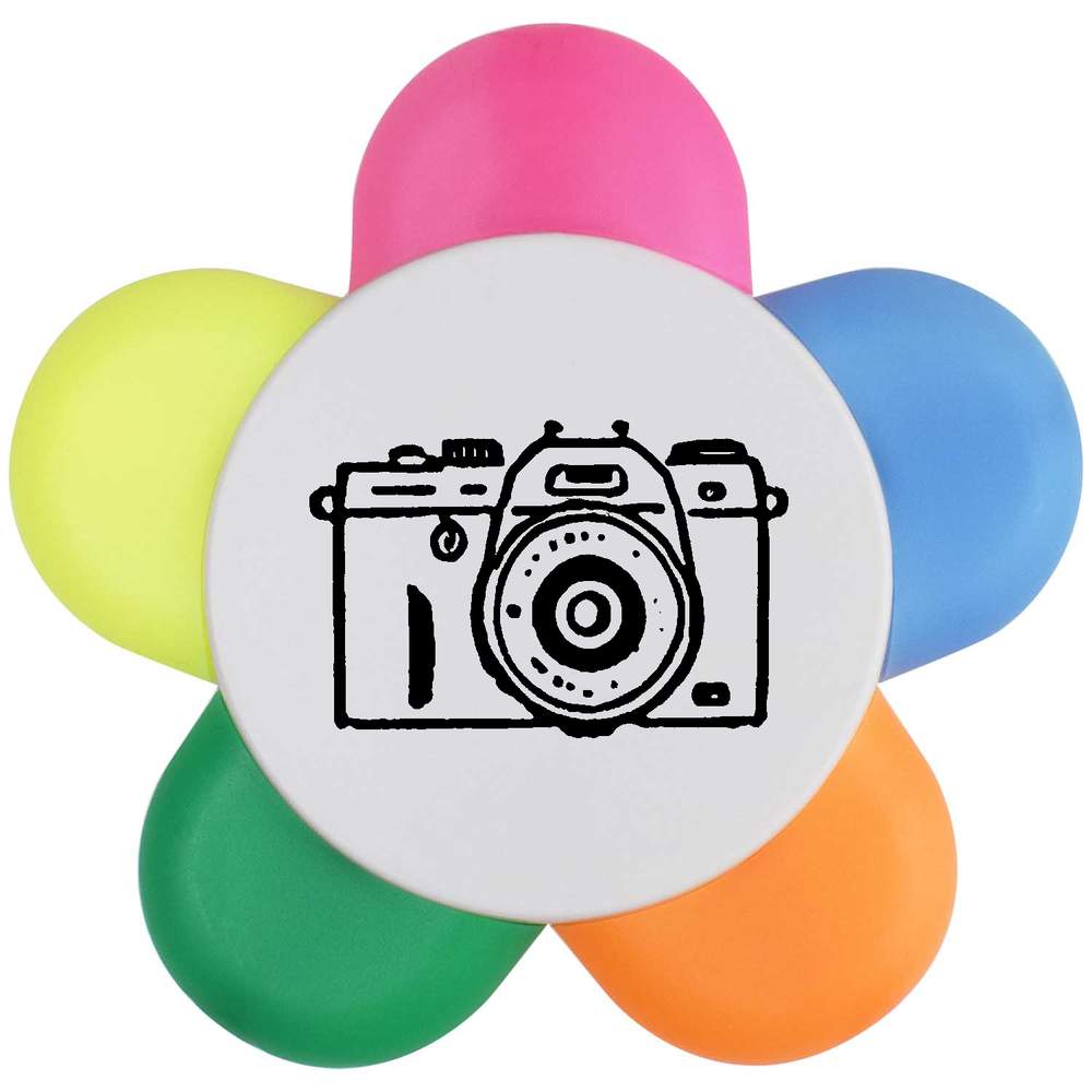 'Old School Camera' Flower Shape Highlighter Pen (HL00031627)