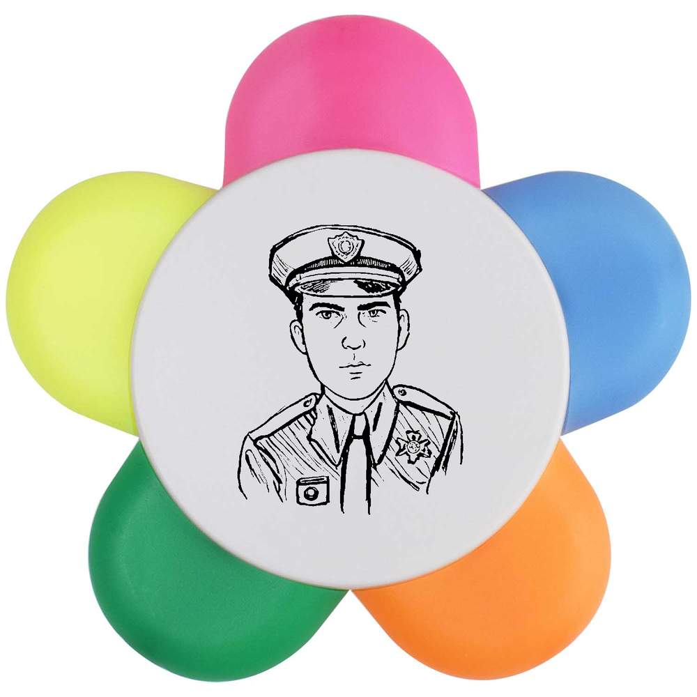'Police Officer' Flower Shape Highlighter Pen (HL00033480)