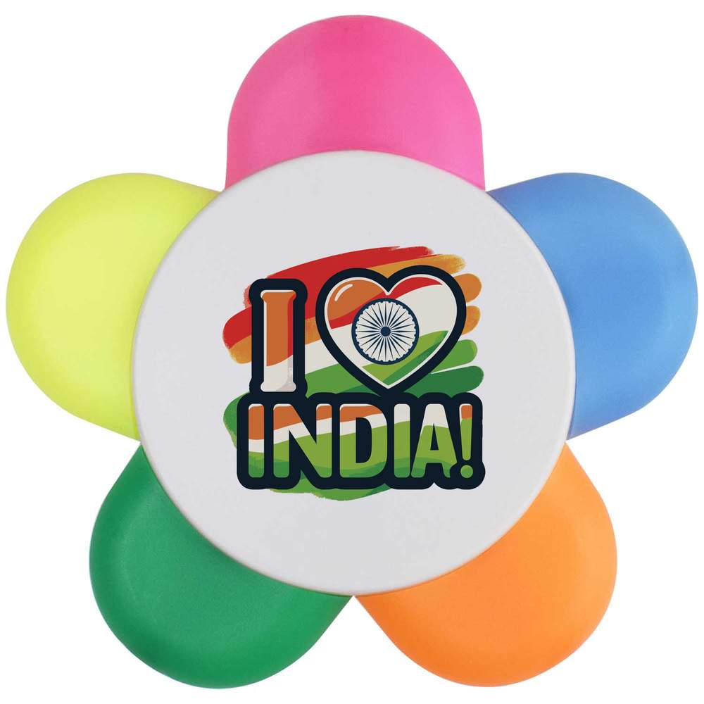 'I Love India!' Flower Shape Highlighter Pen (HL00034773)