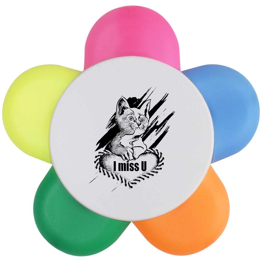 'A Cat’s Lonely Heart' Flower Shape Highlighter Pen (HL00037650)