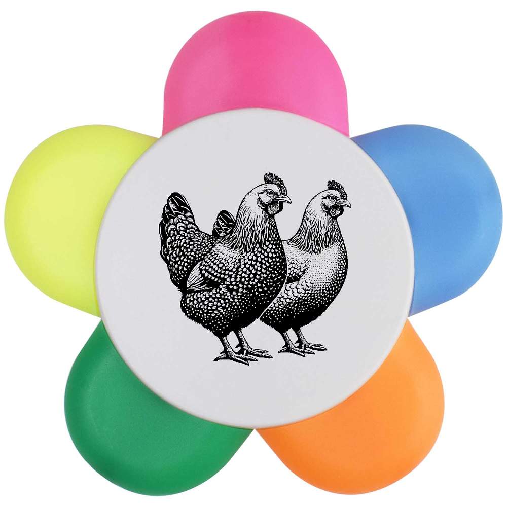 'Chicken Friends' Flower Shape Highlighter Pen (HL00038457)