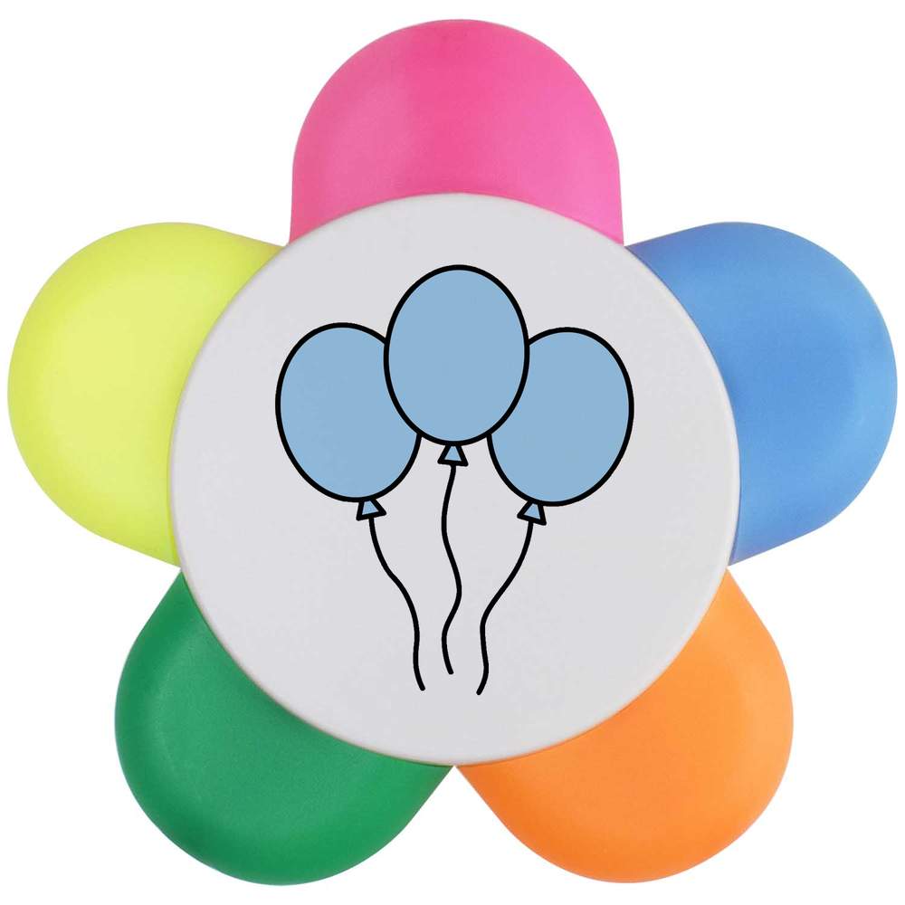 'Blue Ballons' Flower Shape Highlighter Pen (HL00038643)