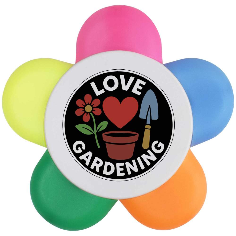'I Love Gardening' Flower Shape Highlighter Pen (HL00038772)