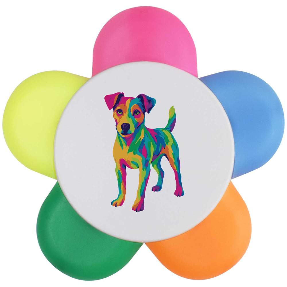 'Pop Art Jack Russell' Flower Shape Highlighter Pen (HL00039215)