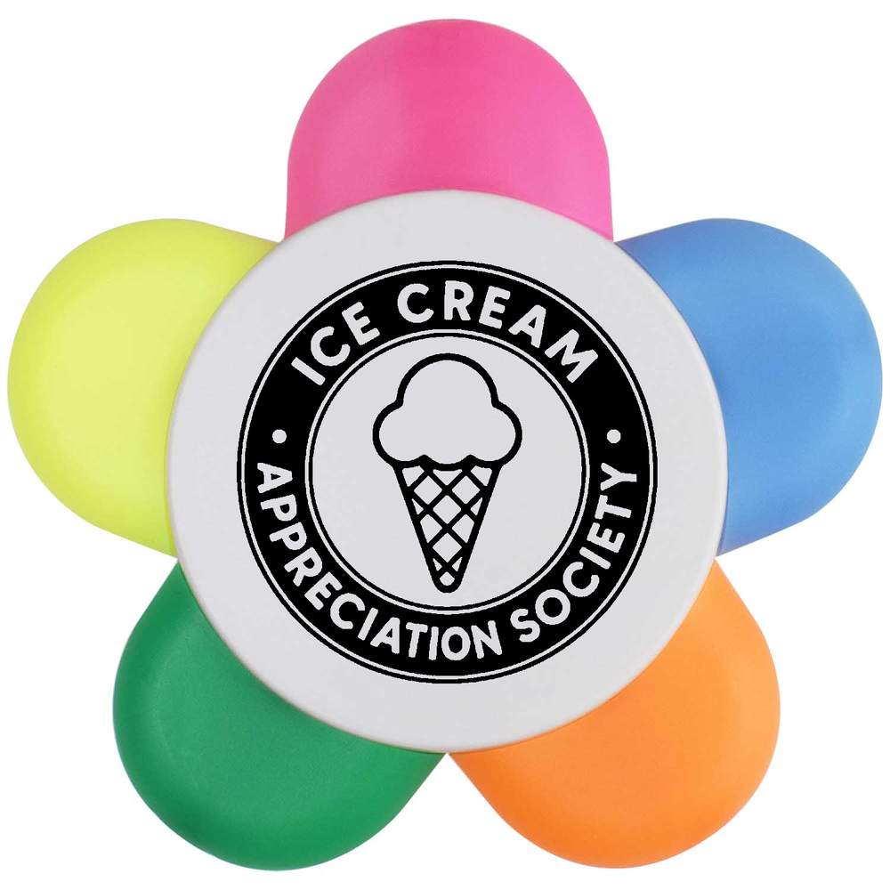 'Ice Cream Appreciation Society ' Flower Shape Highlighter Pen (HL00039928)
