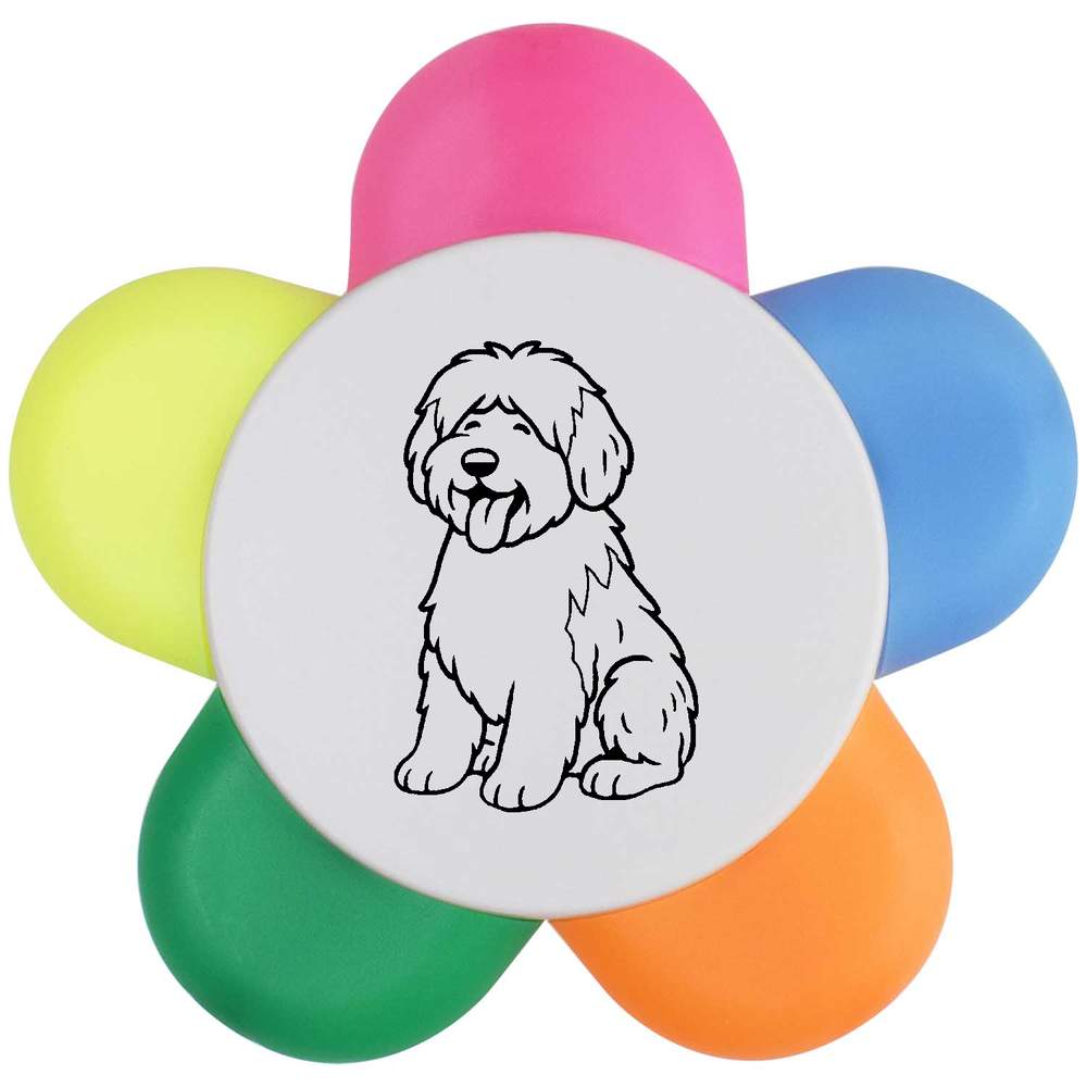 'Old English Sheepdog' Flower Shape Highlighter Pen (HL00040331)