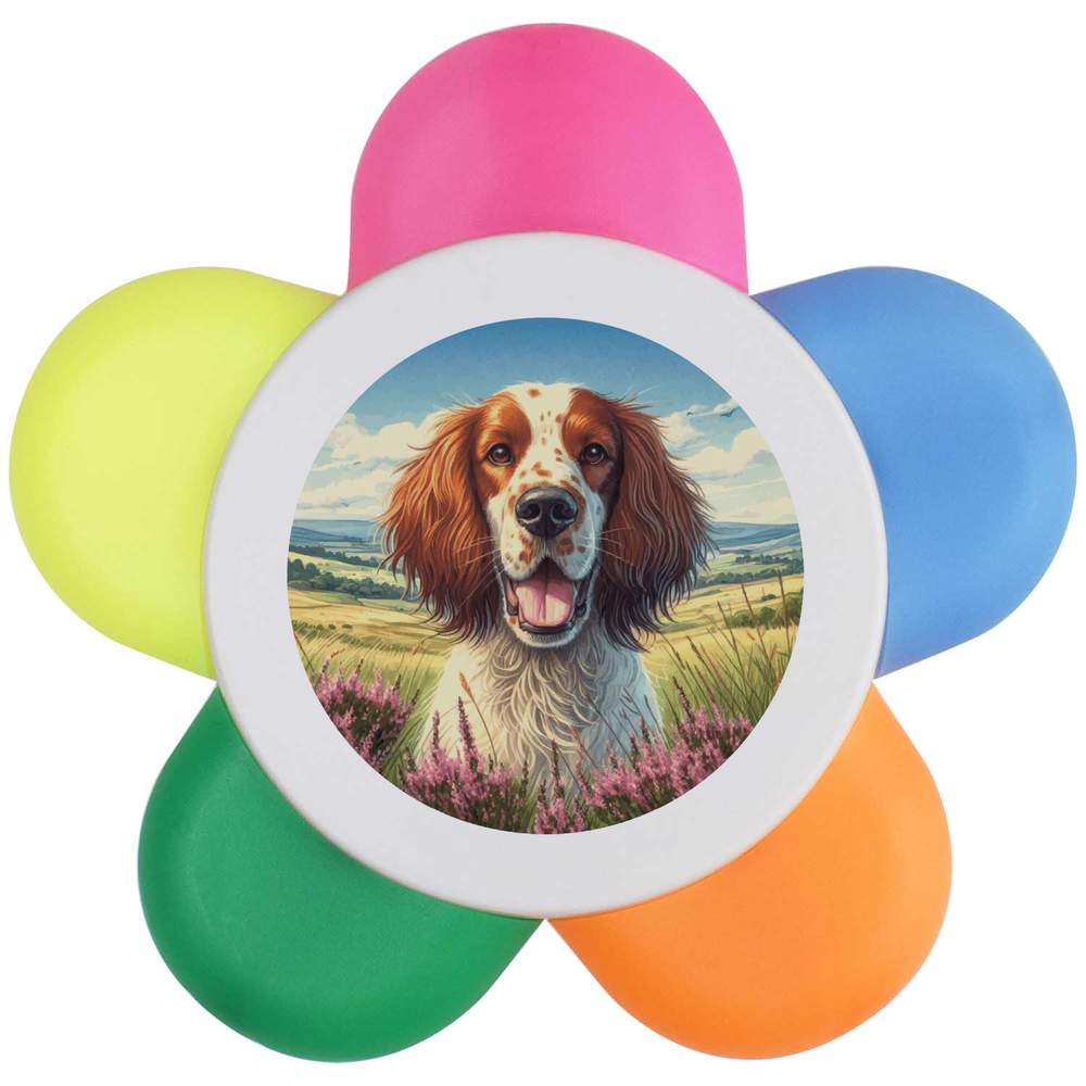 'Happy English Setter' Flower Shape Highlighter Pen (HL00040650)