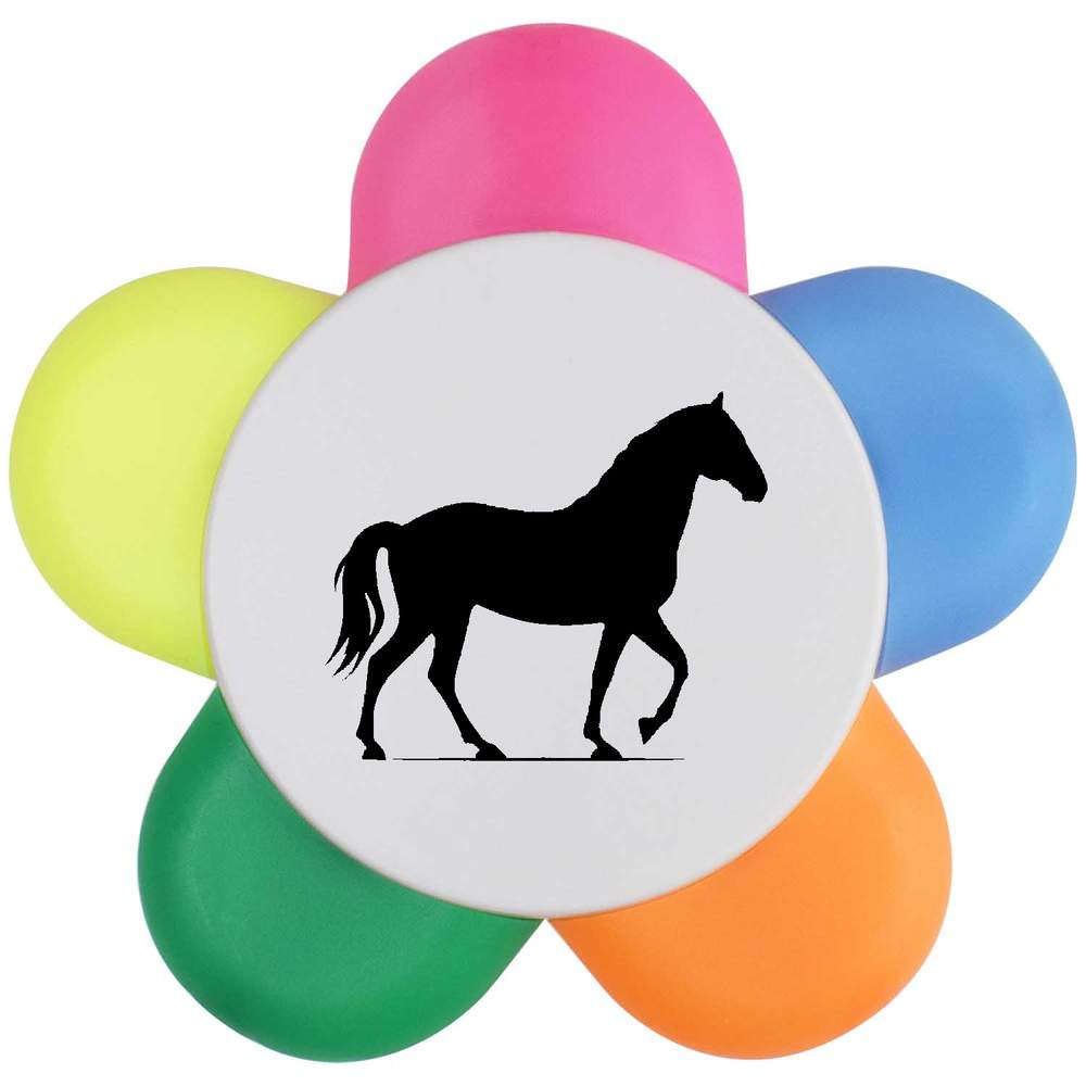 'Horse Silhouette Side View ' Flower Shape Highlighter Pen (HL00041230)