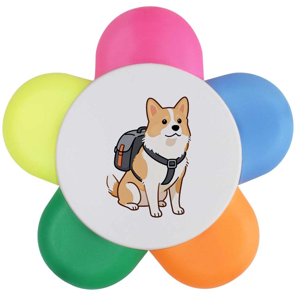 'Dog with Backpack' Flower Shape Highlighter Pen (HL00046533)