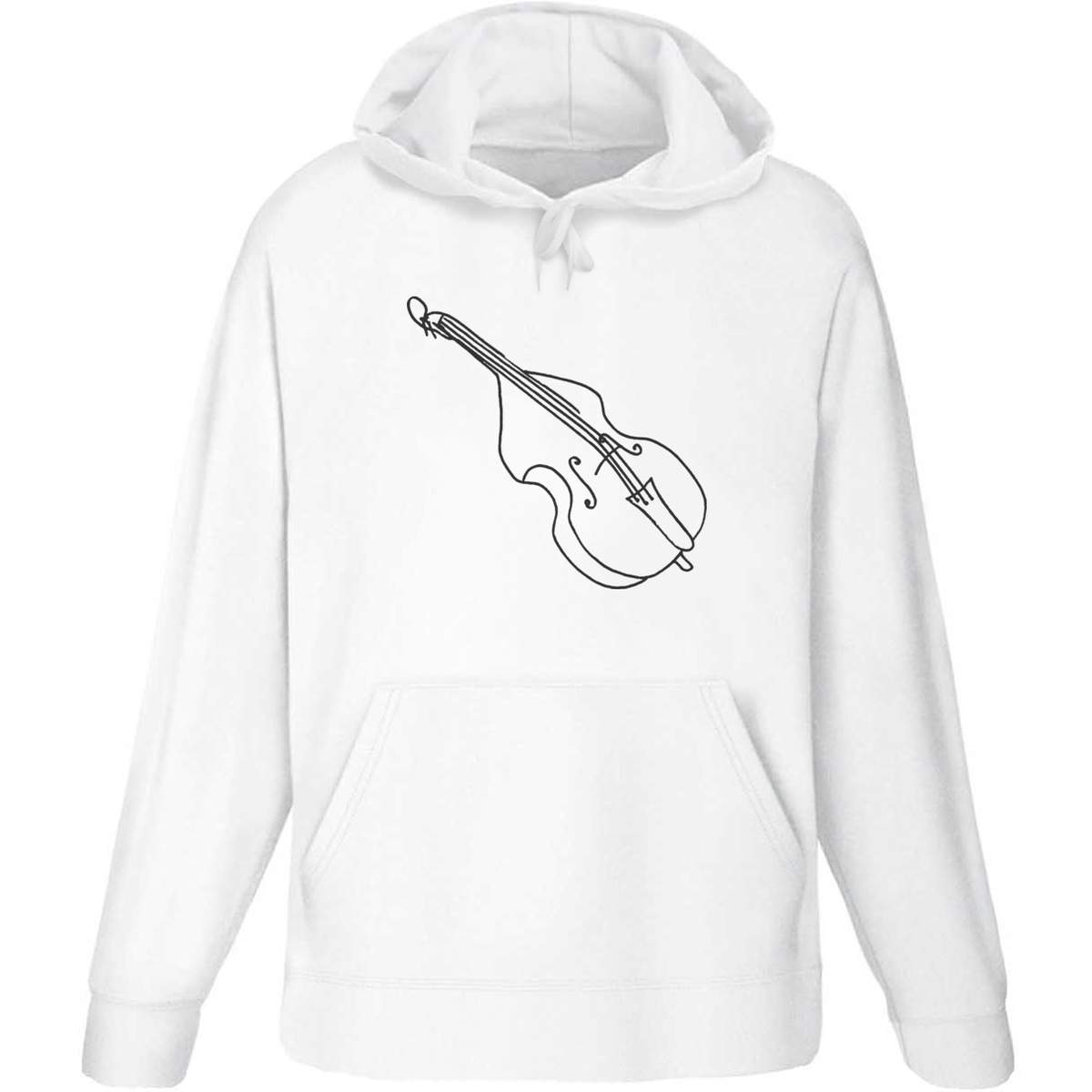 'Double Bass' Adult Hoodie - White, L - Hooded Sweatshirt / Jumper for Training, Sports and Outdoor Wear (HO00028543)