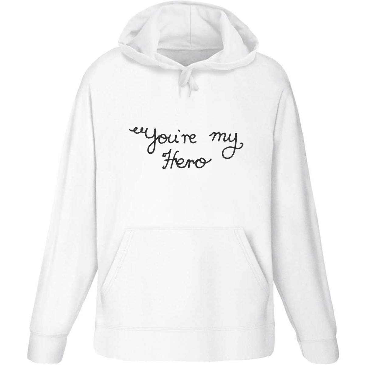 Large 'You're My Hero' Adult Hoodie / Hooded Sweater (White) (HO00048127)