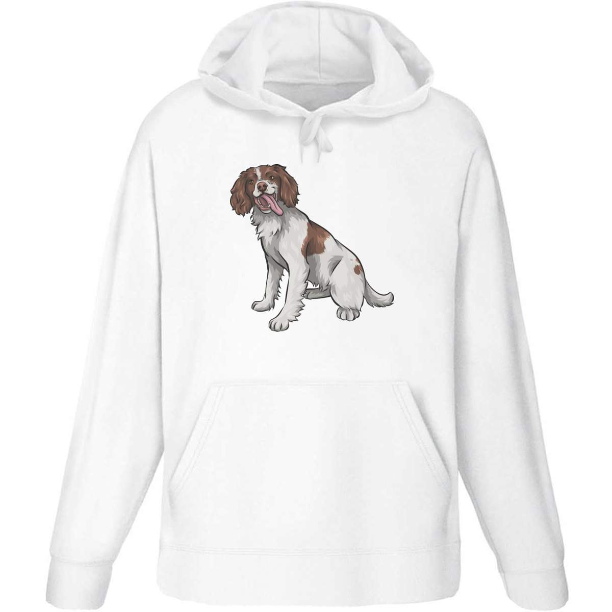 Large 'Springer Spaniel' Adult Hoodie / Hooded Sweater (White) (HO00072854)