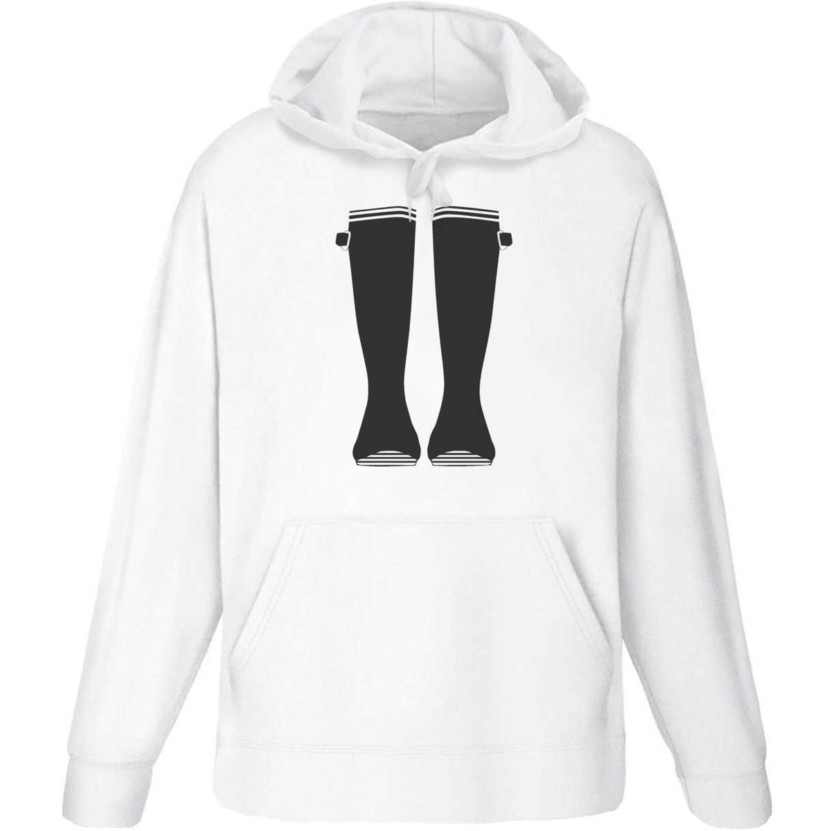 'Rubber Boots' Adult Hoodie - White, L - Hooded Sweatshirt / Jumper for Training, Sports and Outdoor Wear (HO00099899)