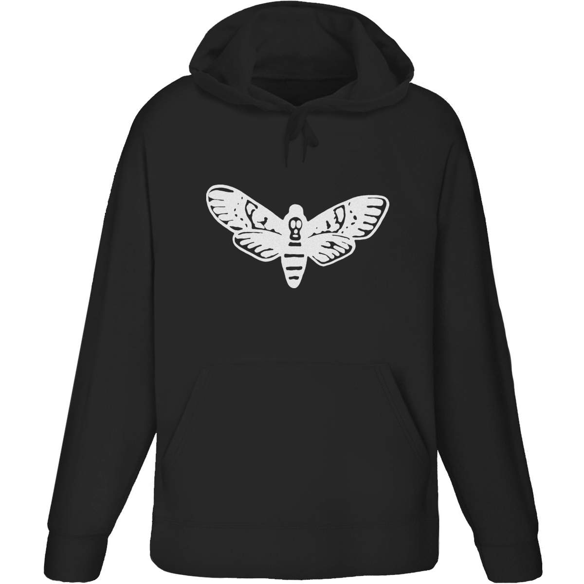 Large 'Death Head Moth' Adult Hoodie / Hooded Sweater / Jumper (Black) (HO00147755)
