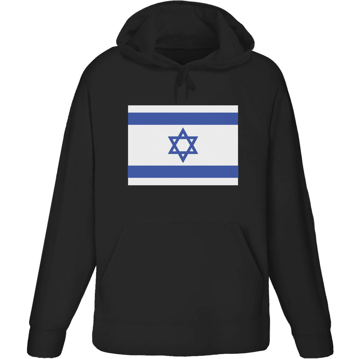 Large 'Israel Flag' Adult Hoodie / Hooded Sweater / Jumper (Black) (HO00158369)