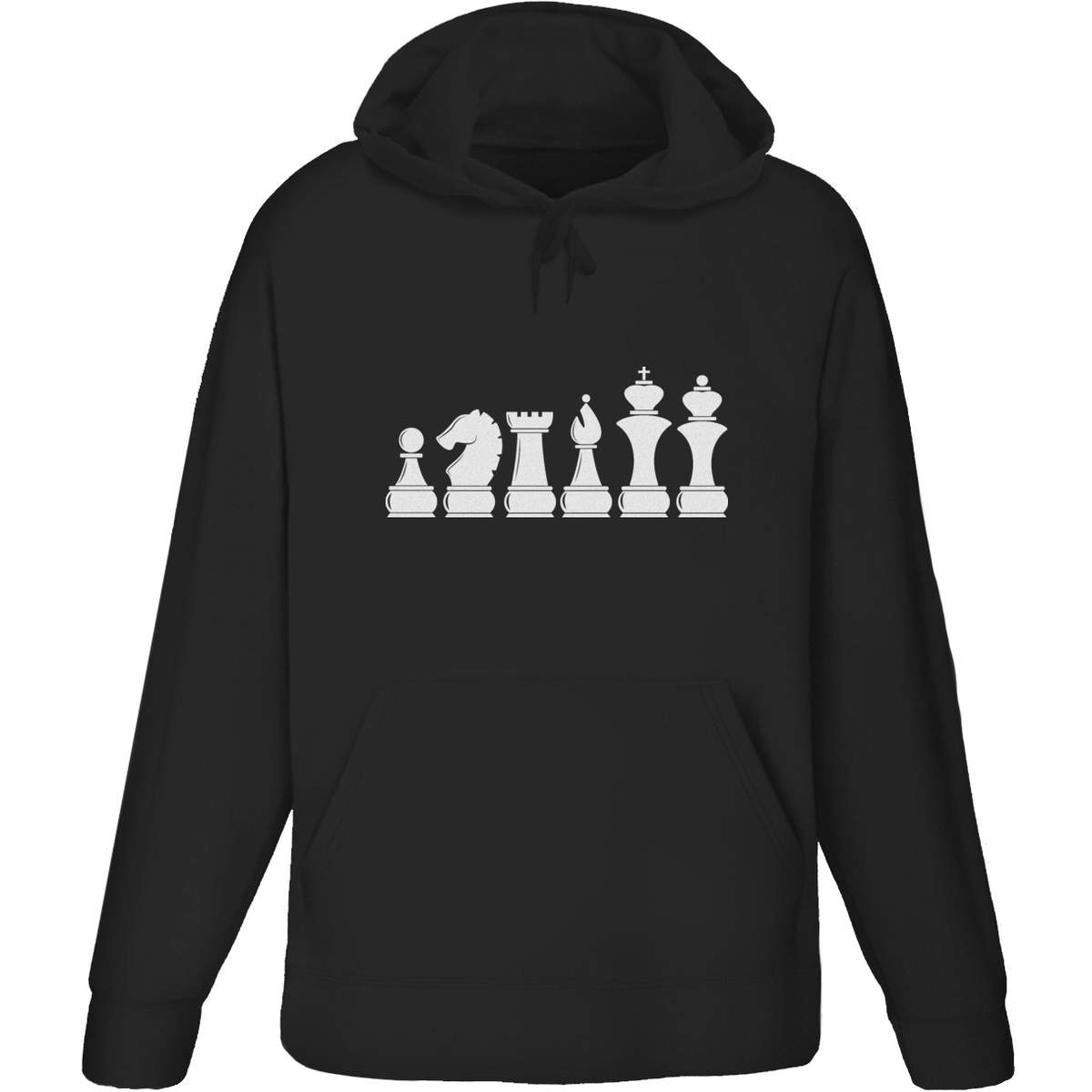 Large 'Chess Pieces' Adult Hoodie / Hooded Sweater / Jumper (Black) (HO00163751)