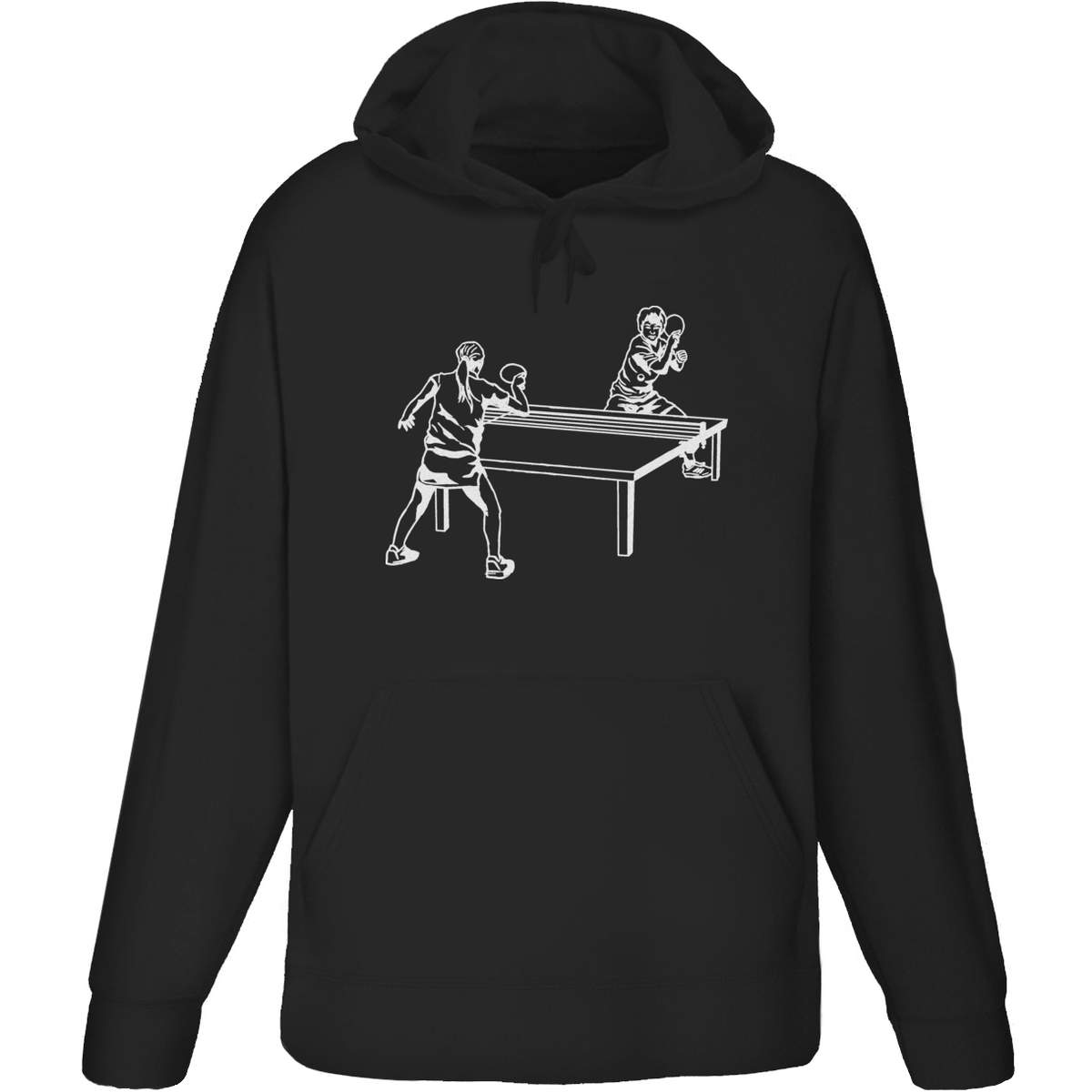 'Table Tennis' Adult Hoodie - Black, L - Hooded Sweatshirt / Jumper for Training, Sports and Outdoor Wear (HO00167993)