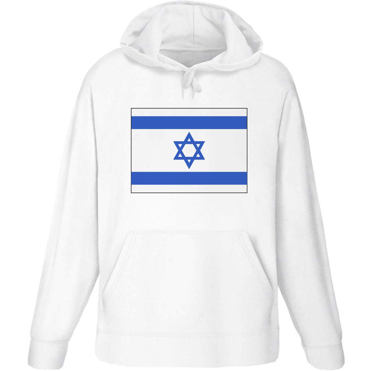 Medium 'Israel Flag' Adult Hoodie / Hooded Sweater (White) (HO00016454)