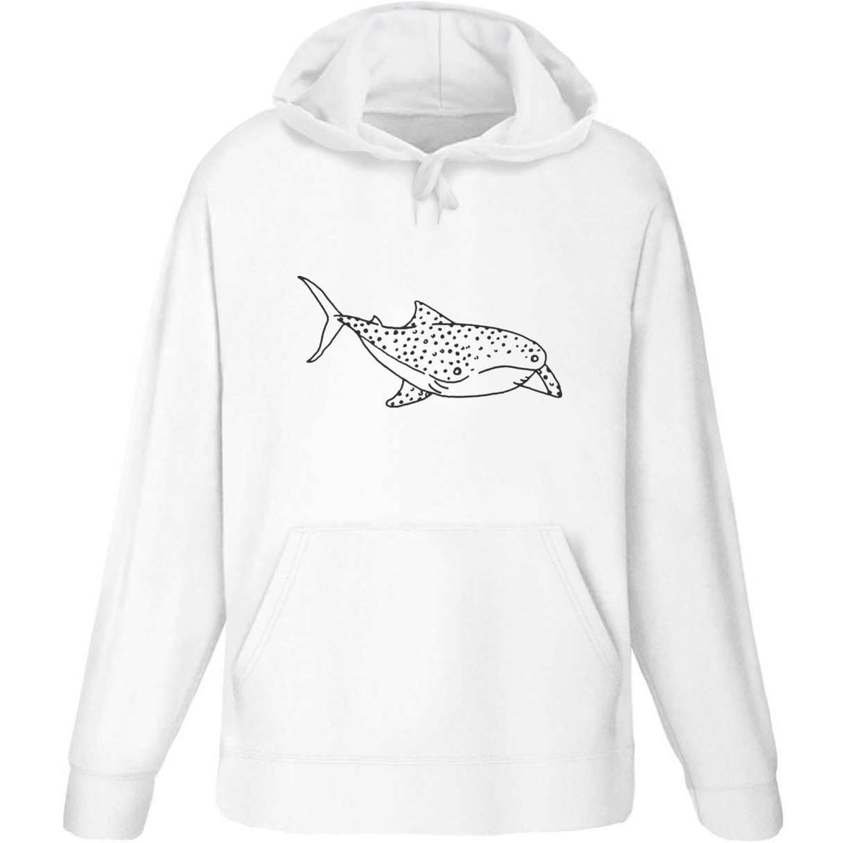 Medium 'Whale Shark' Adult Hoodie / Hooded Sweater (White) (HO00025202)