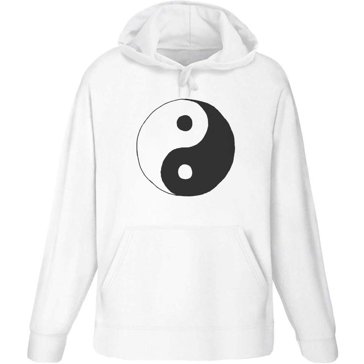 Medium 'Yin & Yang Symbol' Adult Hoodie / Hooded Sweater (White) (HO00064102)