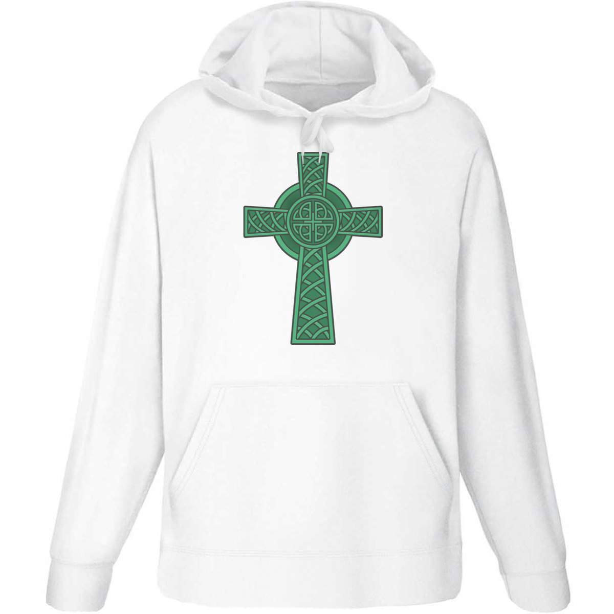 'Celtic Cross' Adult Hoodie - White, M - Hooded Sweatshirt / Jumper for Training, Sports and Outdoor Wear (HO00064294)