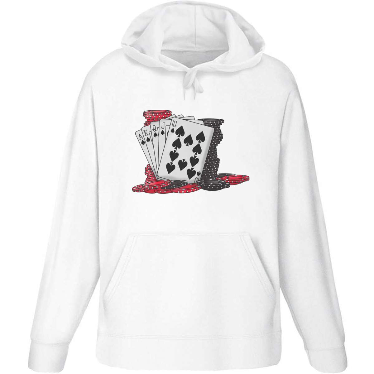 Medium 'Cards & Poker Chips' Adult Hoodie / Hooded Sweater (White) (HO00097490)