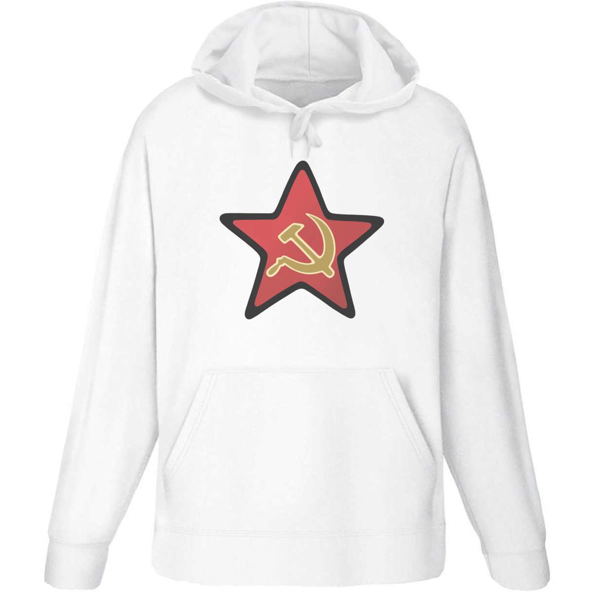 'Hammer and Sickle' Adult Hoodie - White, M - Hooded Sweatshirt / Jumper for Training, Sports and Outdoor Wear (HO00105314)