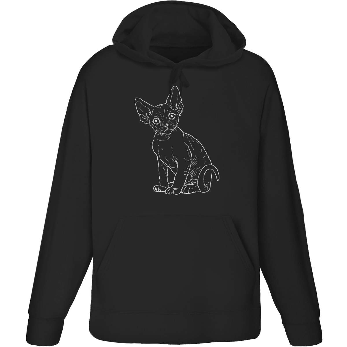 Medium 'Devon Rex Kitten' Adult Hoodie / Hooded Sweater / Jumper (Black) (HO00179050)