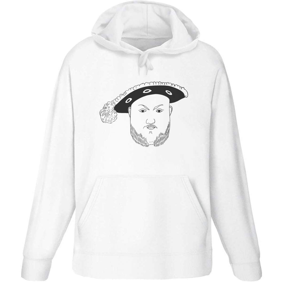 Small 'Henry 8th Head' Adult Hoodie / Hooded Sweater (White) (HO00006865)