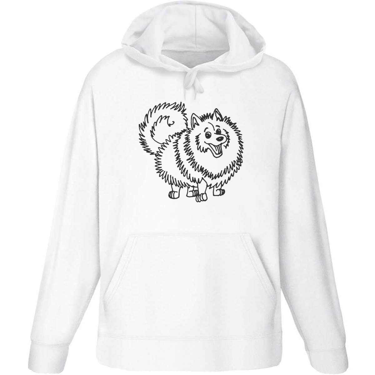Small 'Pomeranian Dog' Adult Hoodie / Hooded Sweater (White) (HO00023425)