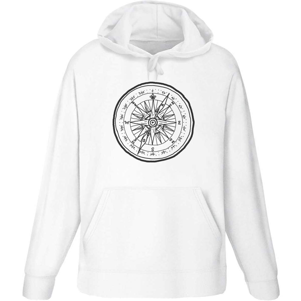Small 'Scout Compass' Adult Hoodie / Hooded Sweater (White) (HO00051469)