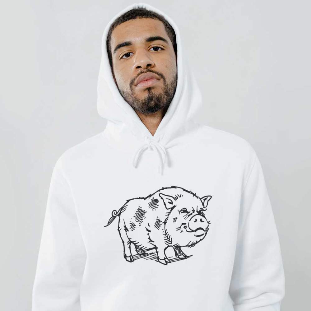 Hoodie / Kapuzenpullover "Hairy Pig" für Erwachsene (HO024298) - Bild 11 von 12