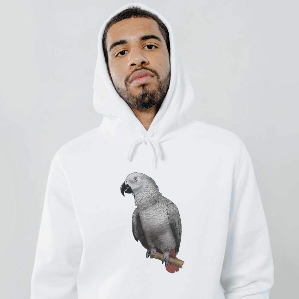 Sweat à capuche soldes / sweat à capuche adulte « African Grey Perrot » (HO028573)