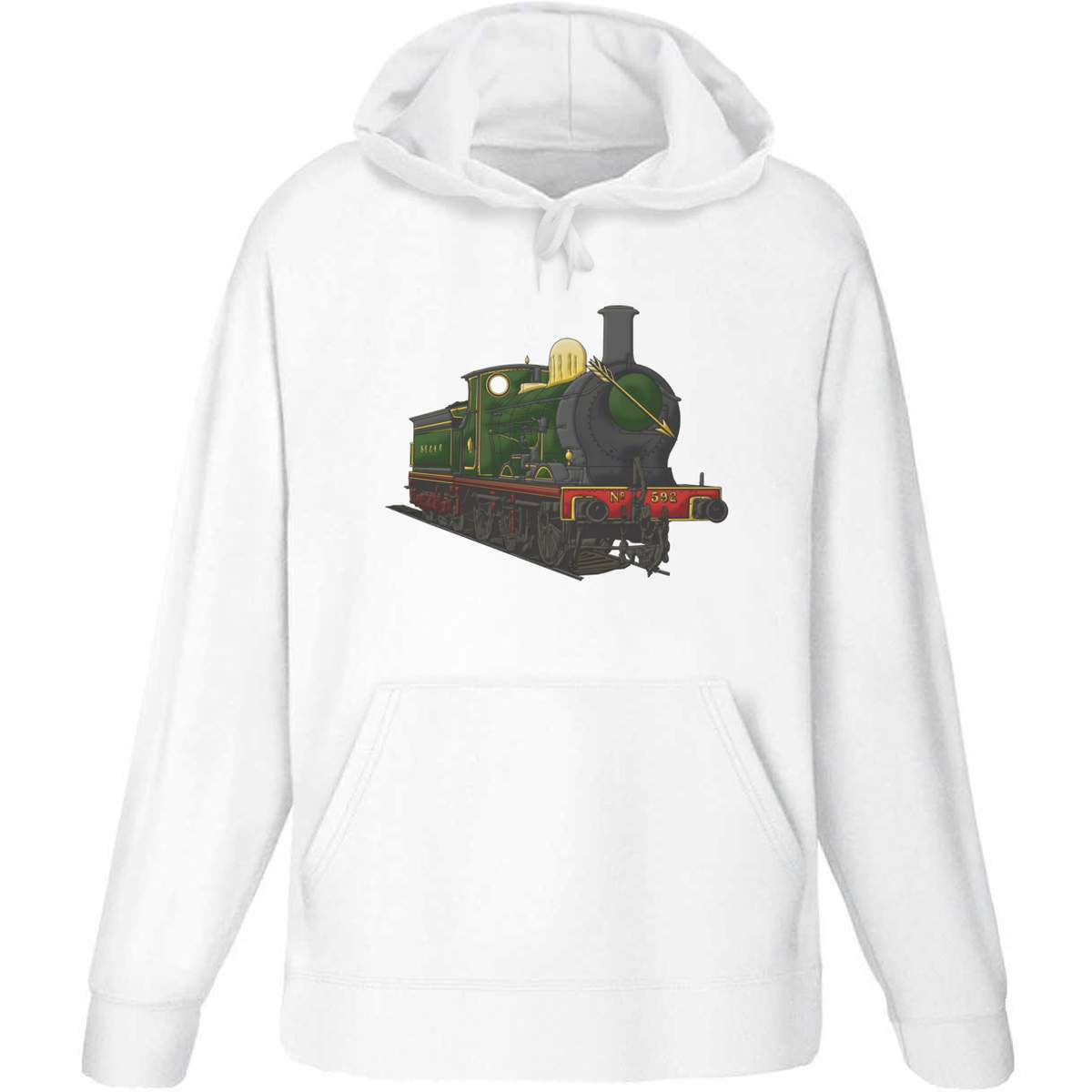 Small 'Golden Arrow Steam Train' Adult Hoodie / Hooded Sweater (White) (HO00064141)