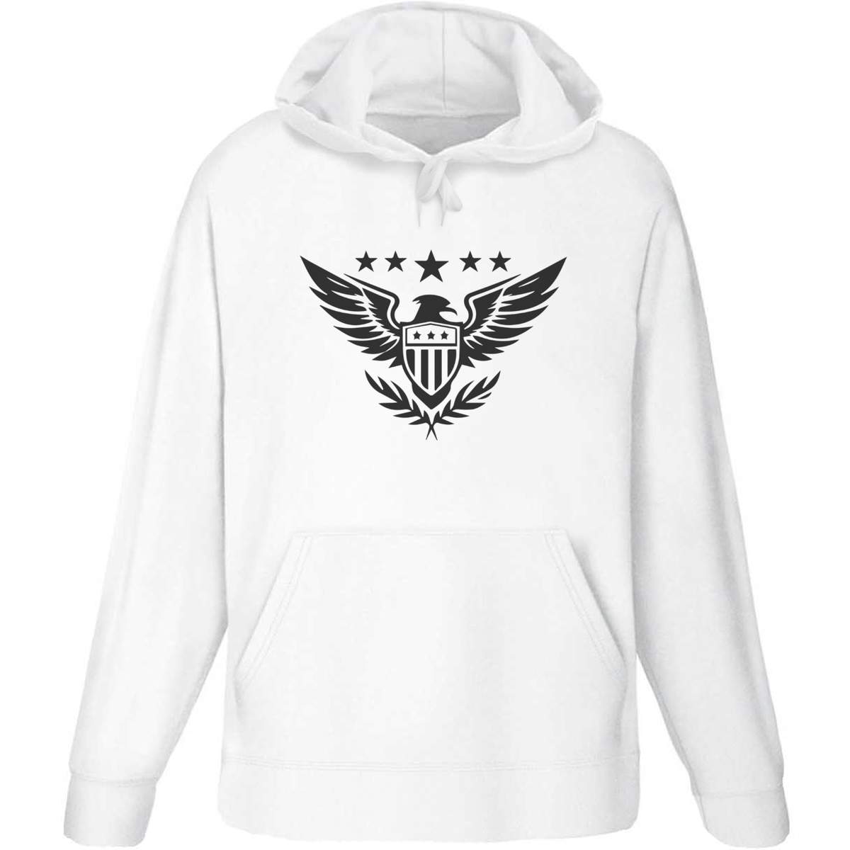 Small 'Patriotic American Eagle' Adult Hoodie / Hooded Sweater (White) (HO00275844)