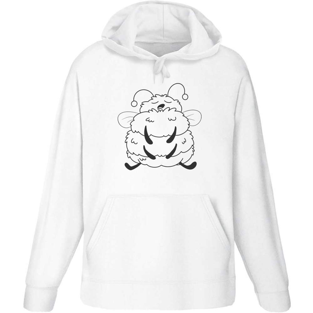Small Sleepy Bumble Bee Adult Hoodie Hooded Sweater White HO00281474