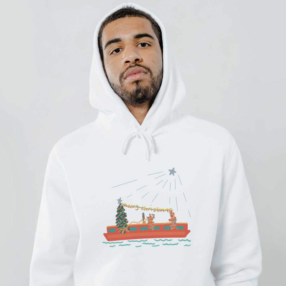 Sweat à capuche / sweat à capuche adulte « Noël sur un bateau étroit » vendre (HO048846)