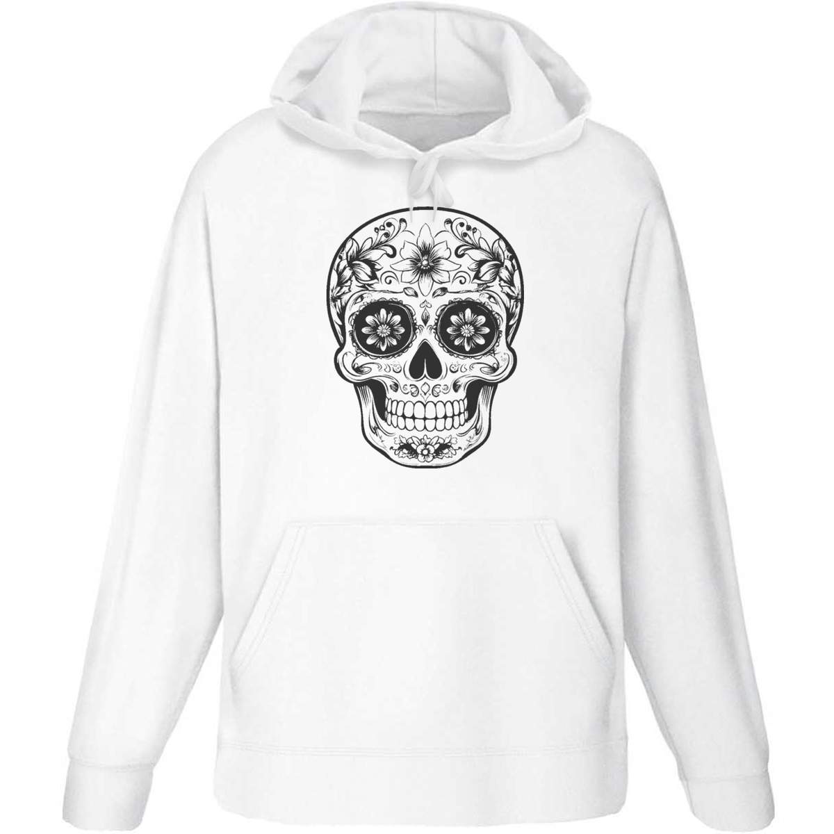 'Halloween Sugar Skull' Adult Hoodie / Hooded Sweater (HO052026)