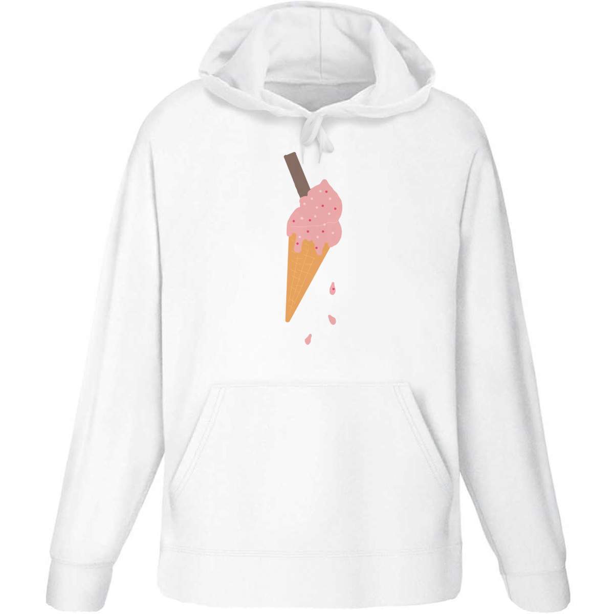 Small 'Ice-cream With All The Trimmings' Adult Hoodie / Hooded Sweater (White) (HO00316134)