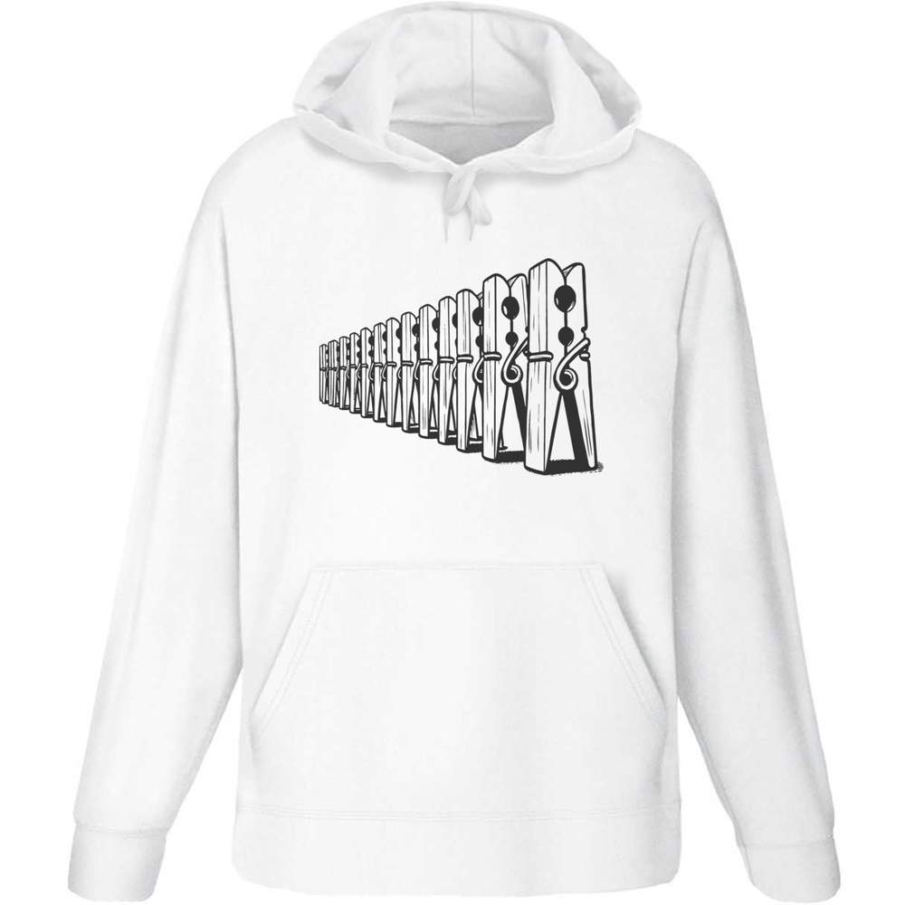 'Wooden Clothes Pegs' Adult Hoodie / Hooded Sweater (HO052613)