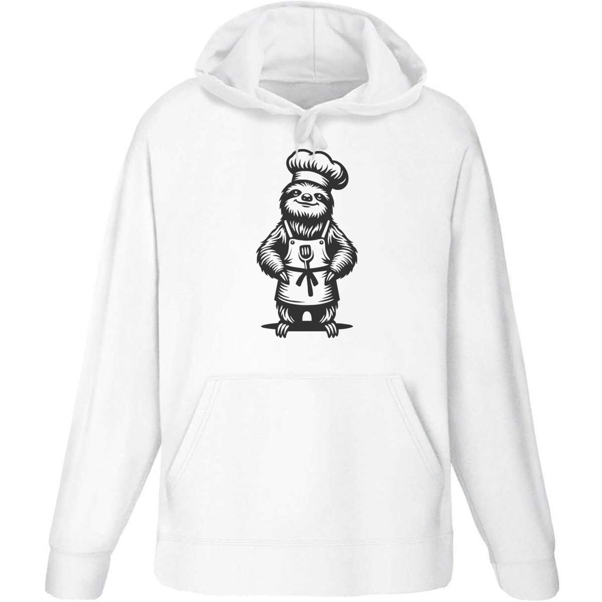 'Sloth Chef Wearing Apron' Adult Hoodie / Hooded Sweater (HO053222)