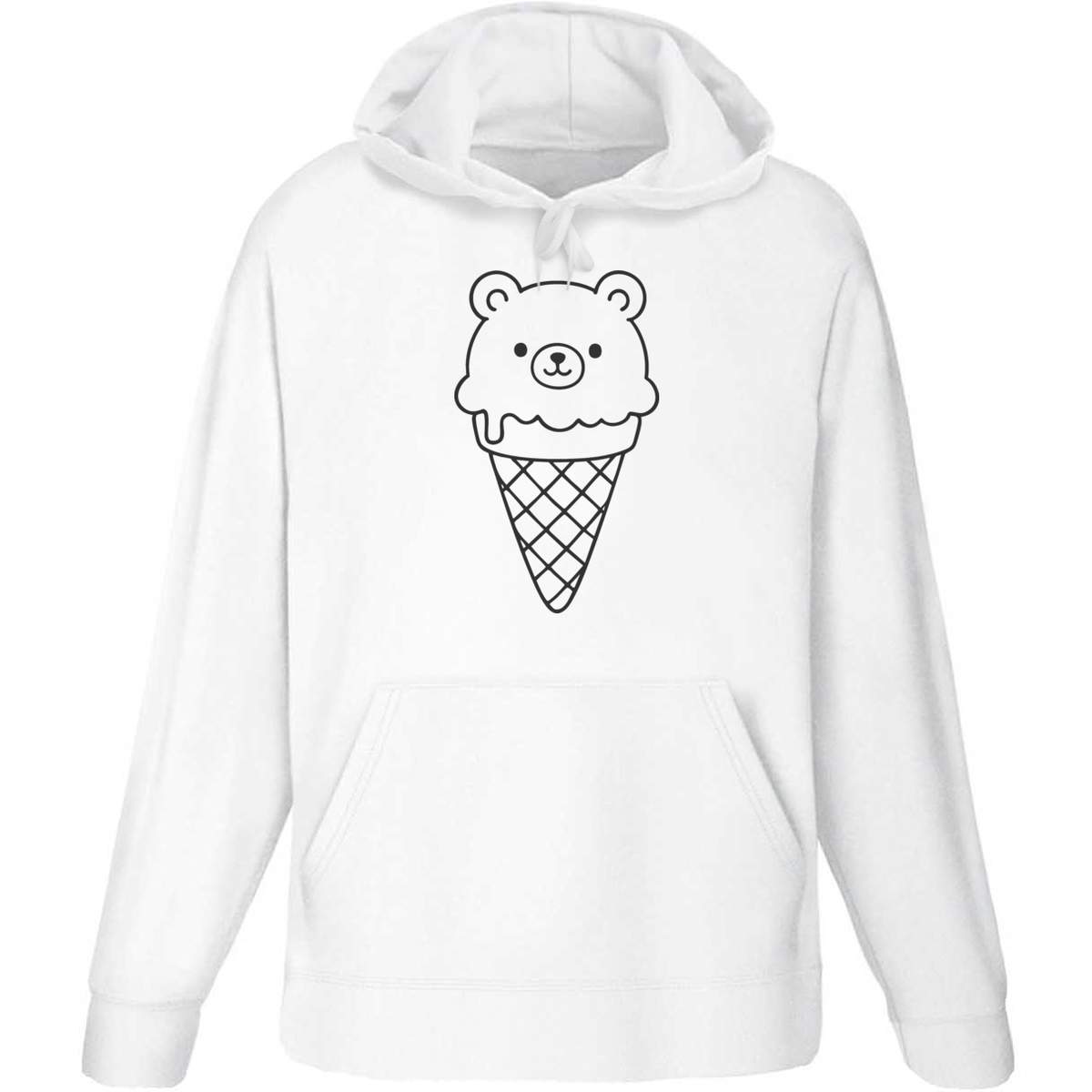 'Bear Ice Cream' Adult Hoodie / Hooded Sweater (HO055078)