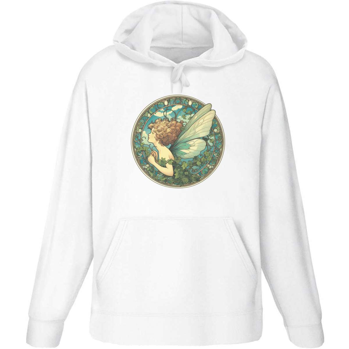 'Ivy Garden Fairy' Adult Hoodie - White, S - Hooded Sweatshirt / Jumper for Training, Sports and Outdoor Wear (HO00350064)