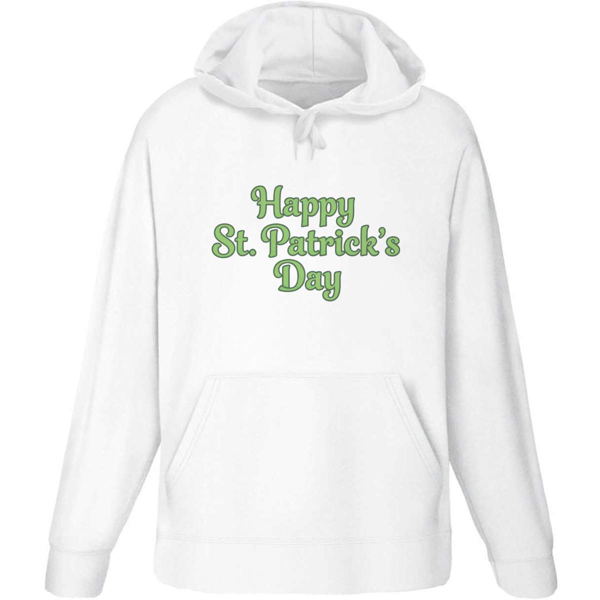 'Happy St. Patrick's Day' Adult Hoodie - White, S - Hooded Sweatshirt / Jumper for Training, Sports and Outdoor Wear (HO00403664)