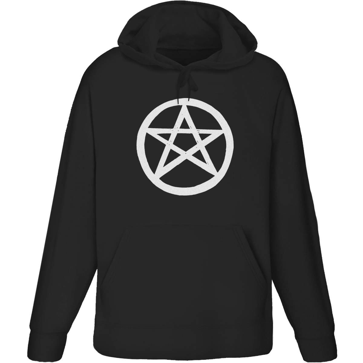 Small 'Pentagram Star' Adult Hoodie / Hooded Sweater / Jumper (Black) (HO00143763)