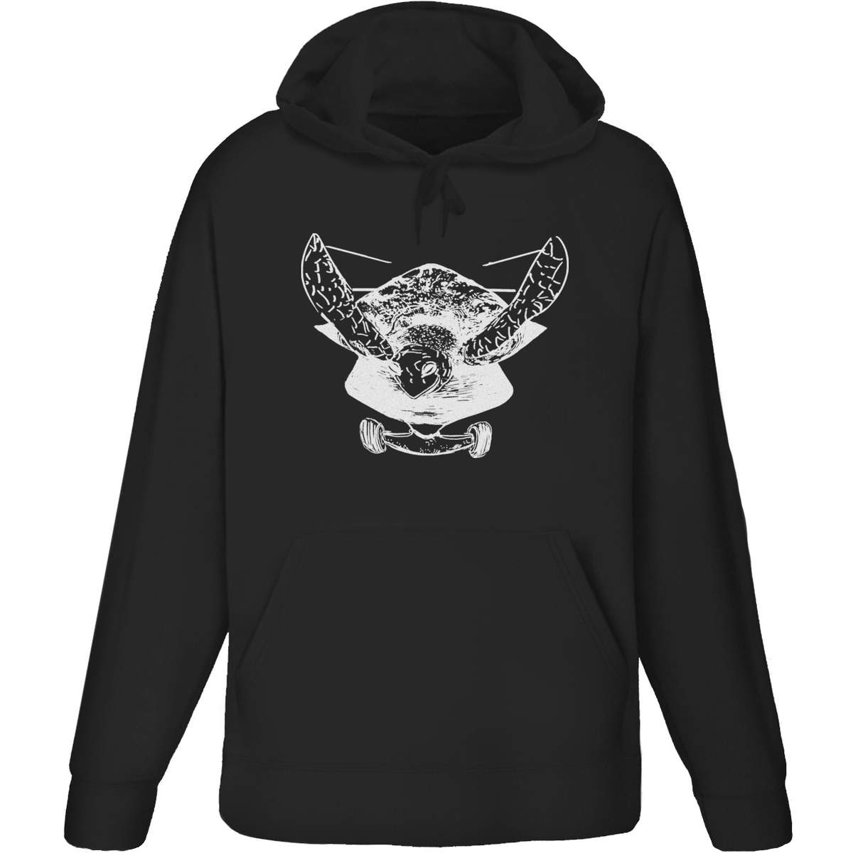 Small 'Skateboard Turtle' Adult Hoodie / Hooded Sweater / Jumper (Black) (HO00148137)