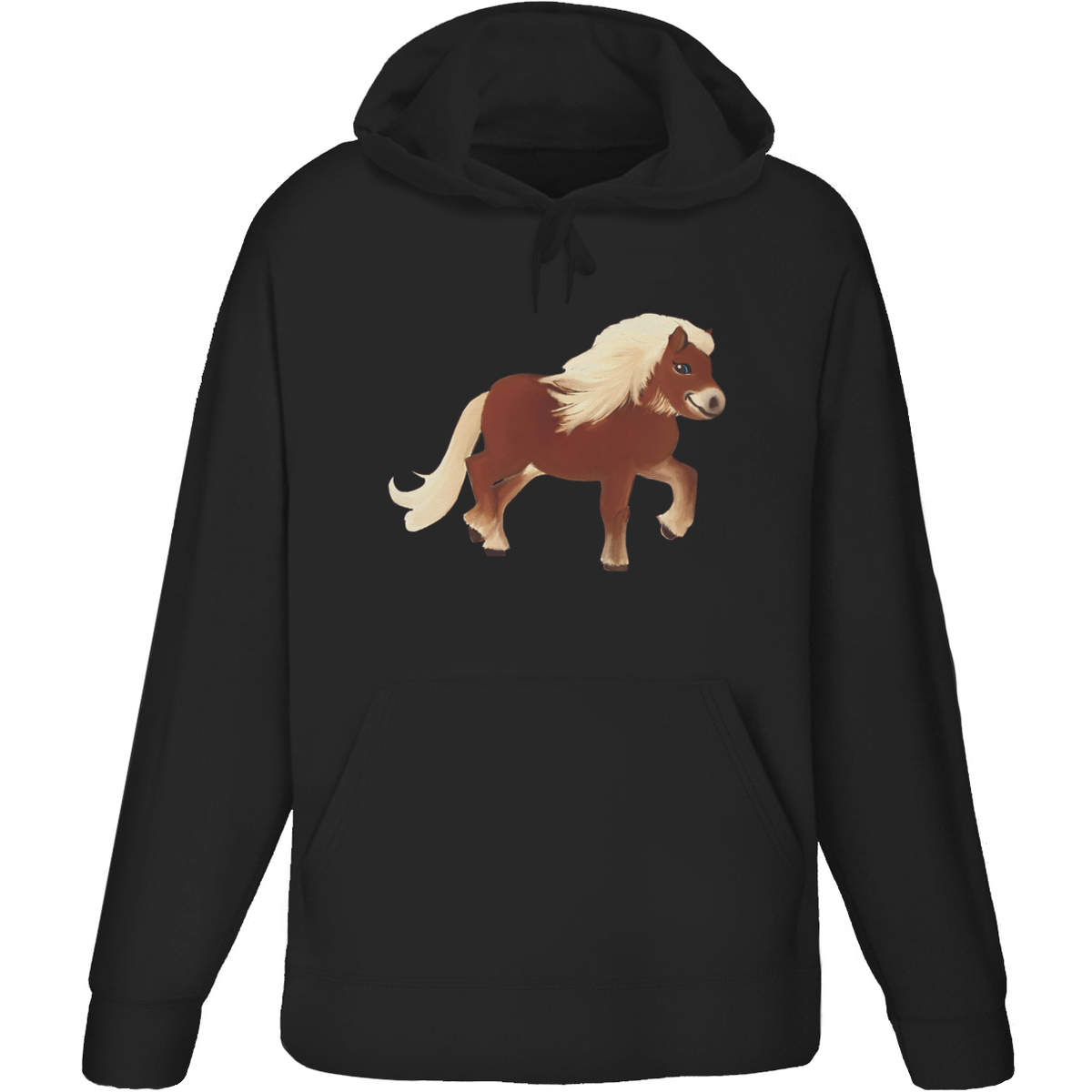 Small 'Shetland Pony' Adult Hoodie / Hooded Sweater / Jumper (Black) (HO00157953)