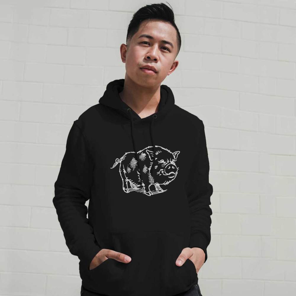 Hoodie / Kapuzenpullover "Hairy Pig" für Erwachsene (HO024298) - Bild 7 von 12