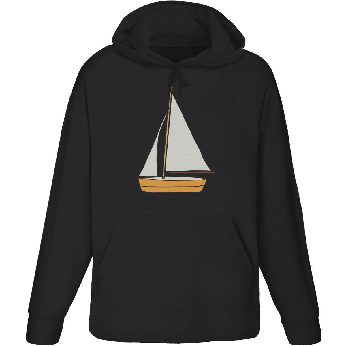'Sailing Boat' Adult Hoodie - Black, S - Hooded Sweatshirt / Jumper for Training, Sports and Outdoor Wear (HO00166587)