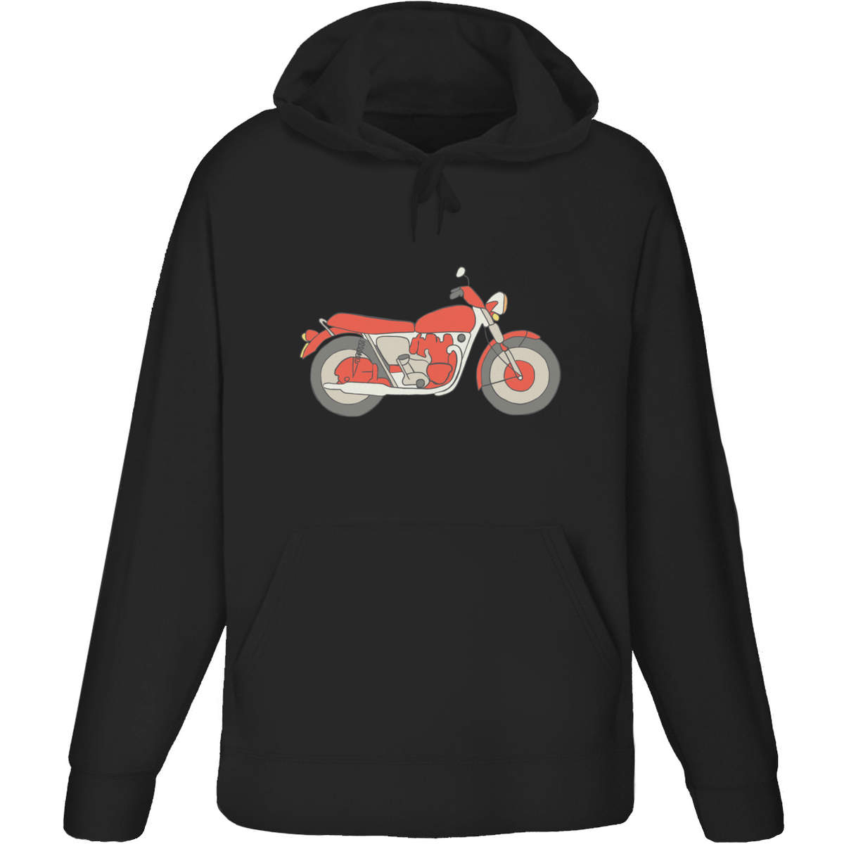 'Red Motorbike' Adult Hoodie / Hooded Sweater (HO025807)